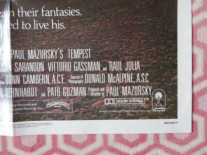 TEMPEST US ONE SHEET POSTER JOHN CASSAVETES GENA ROWLANDS 1982 Movie posters