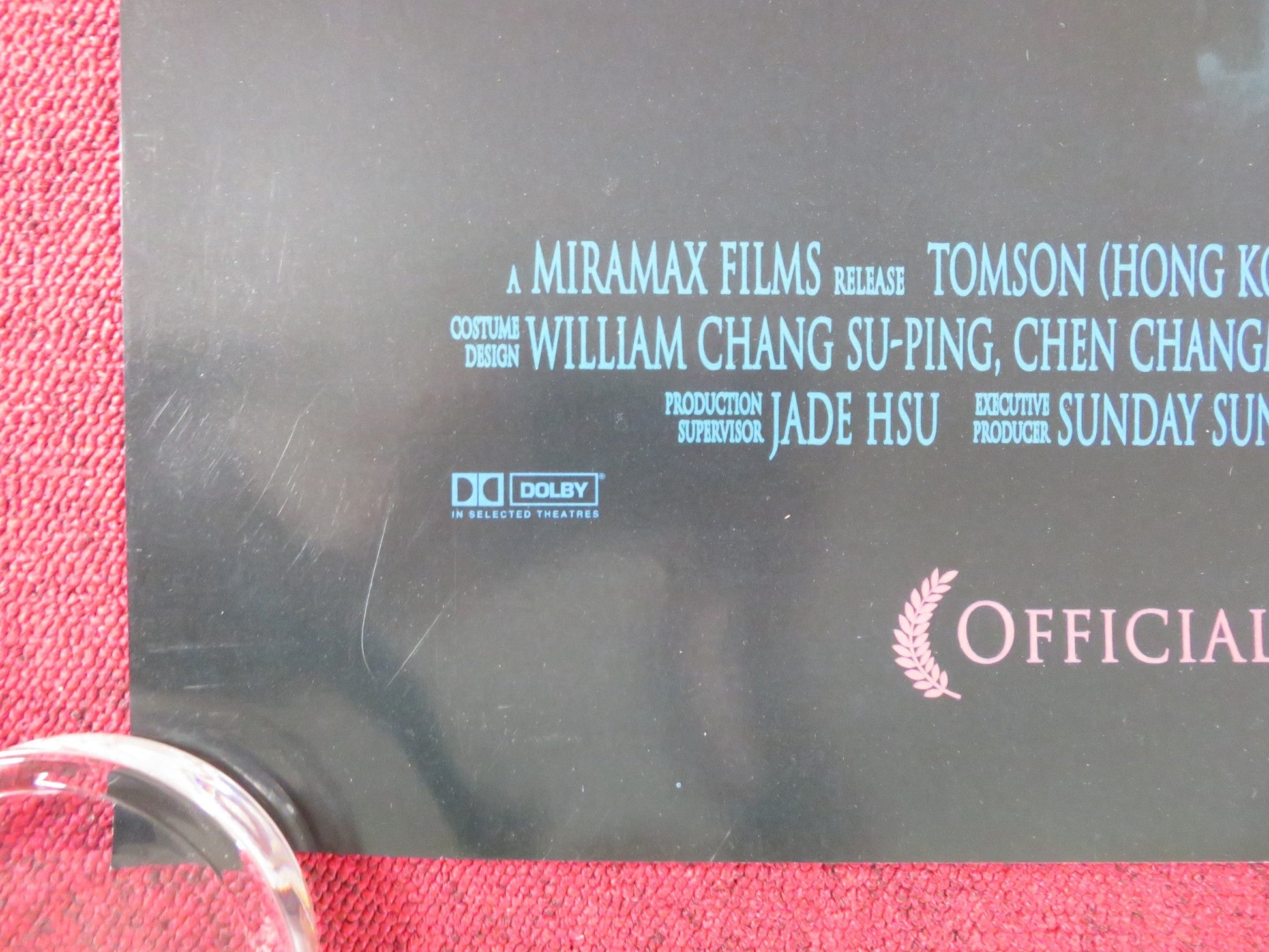 TEMPTRESS MOON US ONE SHEET ROLLED POSTER LESLIE CHEUNG GONG LI 1996 Rendezvous Cinema Movie posters