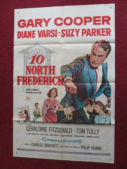TEN NORTH FREDERICK FOLDED US ONE SHEET POSTER GARY COOPER DIANE VARSI 1958 Movie posters