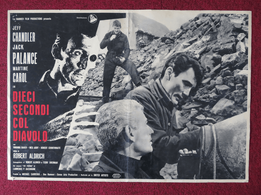 TEN SECONDS TO HELL ITALIAN FOTOBUSTA POSTER JEFF CHANDLER JACK PALANCE 1959 Rendezvous Cinema Movie posters