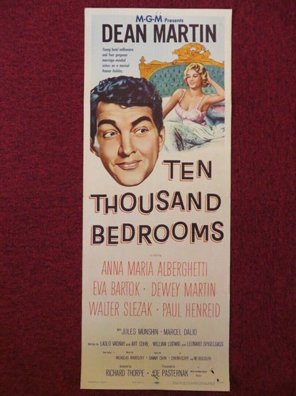 TEN THOUSAND BEDROOMS US INSERT (14"x 36") POSTER DEAN MARTIN 1957 Movie posters