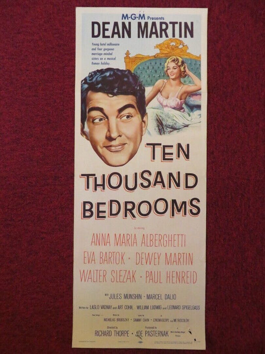 TEN THOUSAND BEDROOMS US INSERT (14"x 36") POSTER DEAN MARTIN 1957 Movie posters