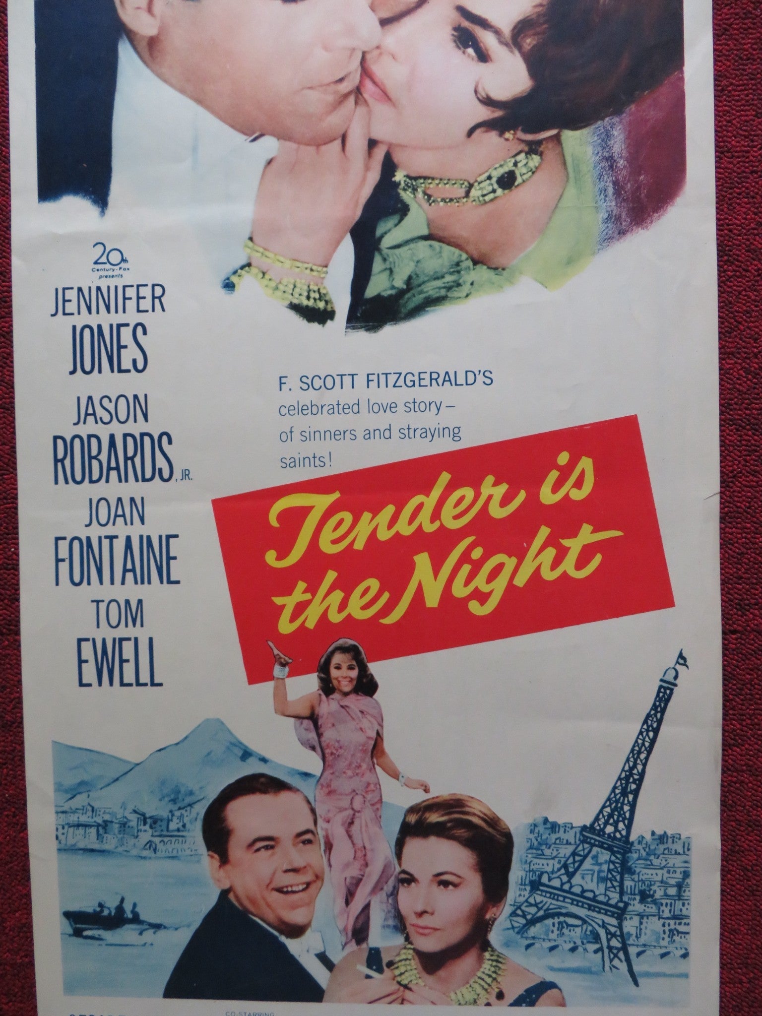 TENDER IS NIGHT US INSERT (14"x 36") POSTER JENNIFER JONES J. ROBARDS, JR. 1961 Rendezvous Cinema Movie posters