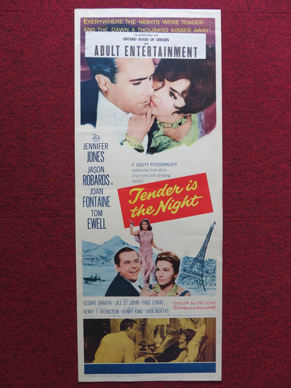 TENDER IS NIGHT US INSERT (14"x 36") POSTER JENNIFER JONES J. ROBARDS, JR. 1961 Rendezvous Cinema Movie posters