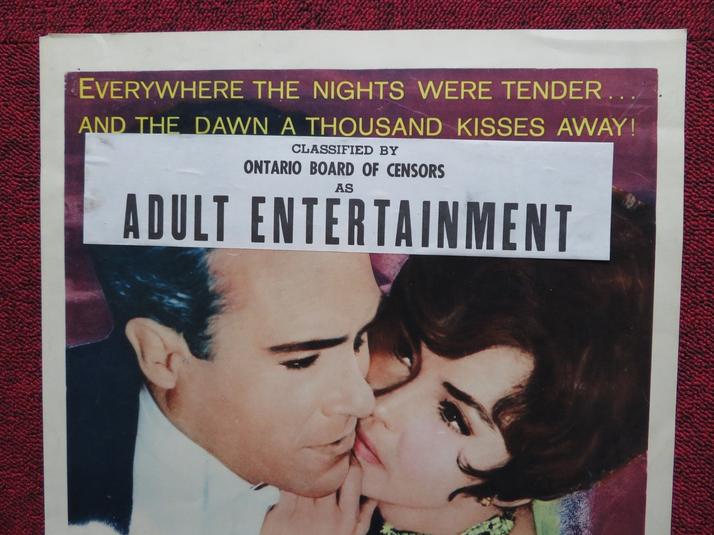 TENDER IS NIGHT US INSERT (14"x 36") POSTER JENNIFER JONES J. ROBARDS, JR. 1961 Rendezvous Cinema Movie posters