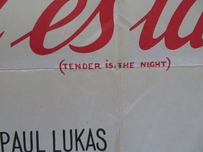 TENDER IS THE NIGHT MEXICO ONE SHEET FOLDED POSTER JOAN FONTAINE JASON ROBARDS Movie posters