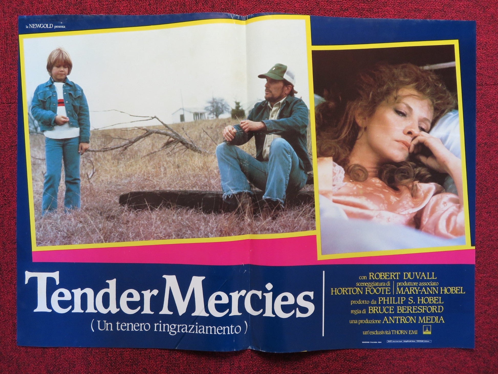 TENDER MERCIES - A ITALIAN FOTOBUSTA POSTER ROBERT DUVALL TESS HARPER 1983 Rendezvous Cinema Movie posters