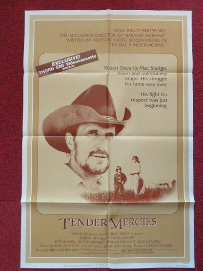 TENDER MERCIES FOLDED US ONE SHEET POSTER ROBERT DUVALL TESS HARPER 1983 Movie posters