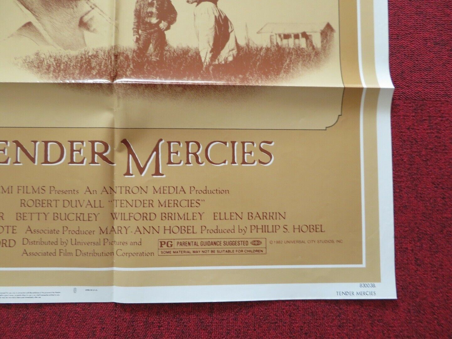 TENDER MERCIES FOLDED US ONE SHEET POSTER ROBERT DUVALL TESS HARPER 1983 Movie posters
