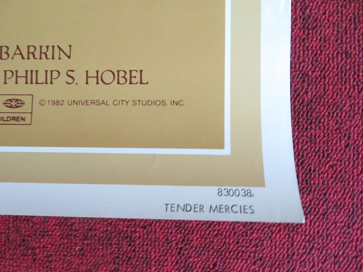 TENDER MERCIES US ONE SHEET ROLLED POSTER ROBERT DUVALL TESS HARPER 1983 Rendezvous Cinema Movie posters