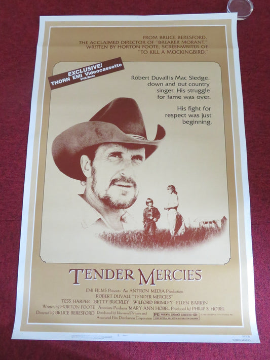 TENDER MERCIES US ONE SHEET ROLLED POSTER ROBERT DUVALL TESS HARPER 1983 Rendezvous Cinema Movie posters