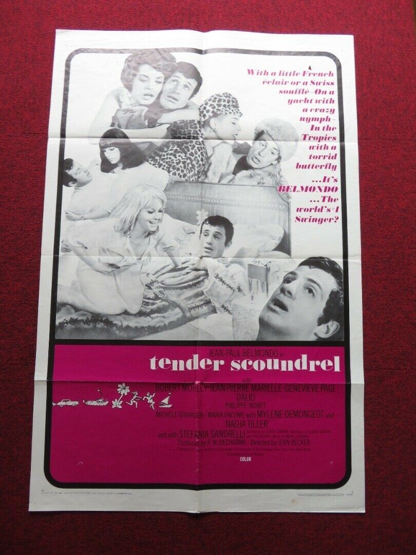 TENDER SCOUNDREL FOLDED US ONE SHEET POSTER JEAN - PAUL BELMONDO 1967 Movie posters