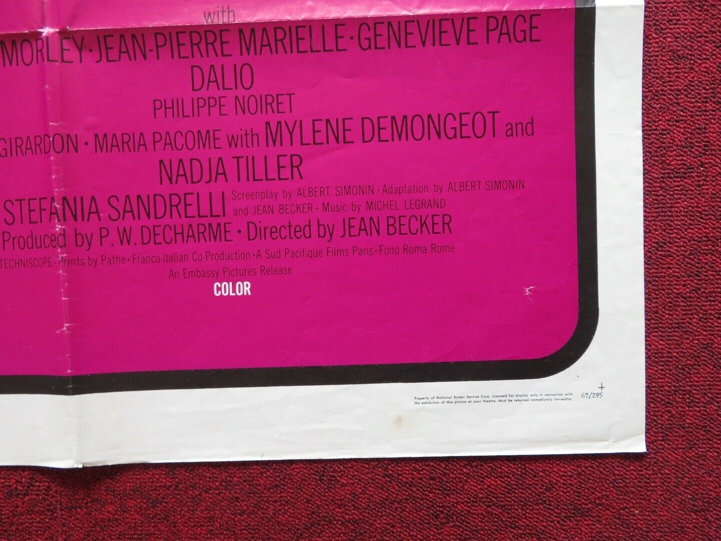 TENDER SCOUNDREL FOLDED US ONE SHEET POSTER JEAN - PAUL BELMONDO 1967 Movie posters