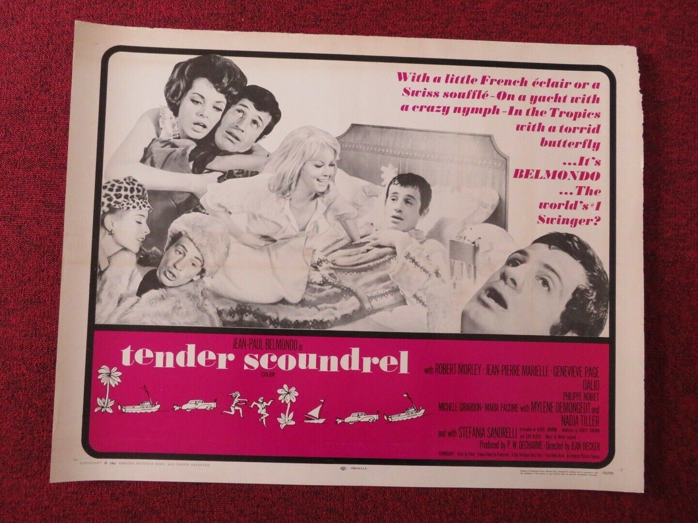 TENDER SCOUNDREL US HALF SHEET (22"x 28") POSTER JEAN - PAUL BELMONDO 1967 Movie posters