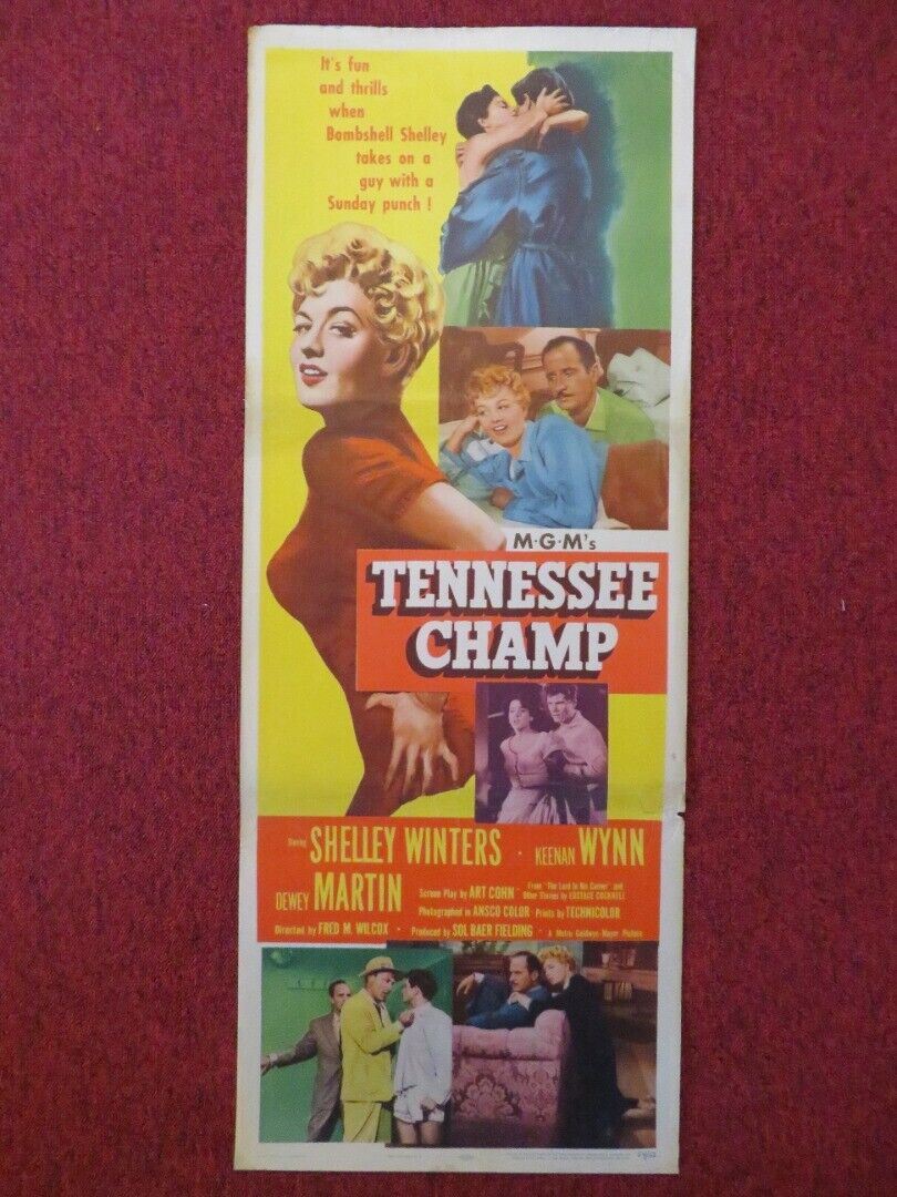 TENNESSEE CHAMP US INSERT (14"x 36") POSTER SHELLEY WINTERS KEENAN WYNN 1954 Movie posters