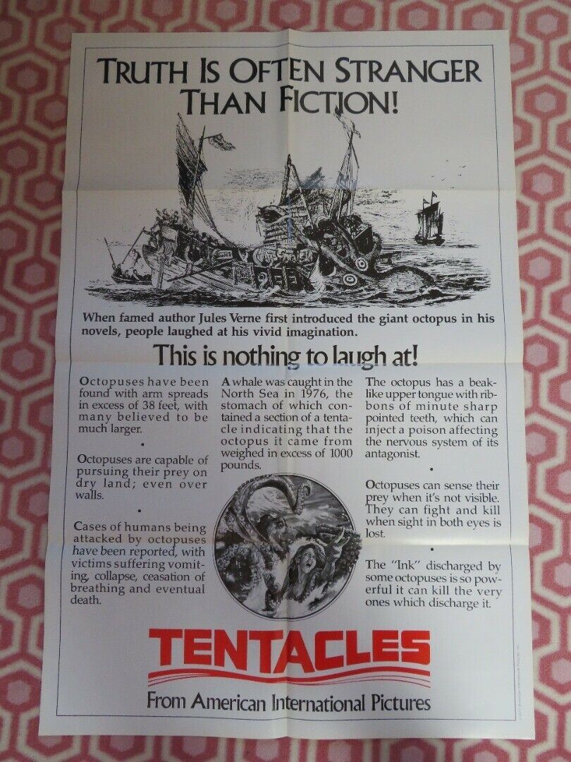 TENTACLES FOLDED US ONE SHEET POSTER JOHN HUSTON 1977 Movie posters