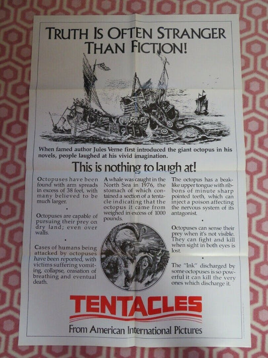 TENTACLES FOLDED US ONE SHEET POSTER JOHN HUSTON 1977 Movie posters