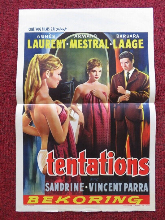 TENTATIONS FOLDED BELGIUM (21.5"x 14") POSTER AGNES LAURENT ARMAND MESTRAL 1959 - Rendezvous Cinema