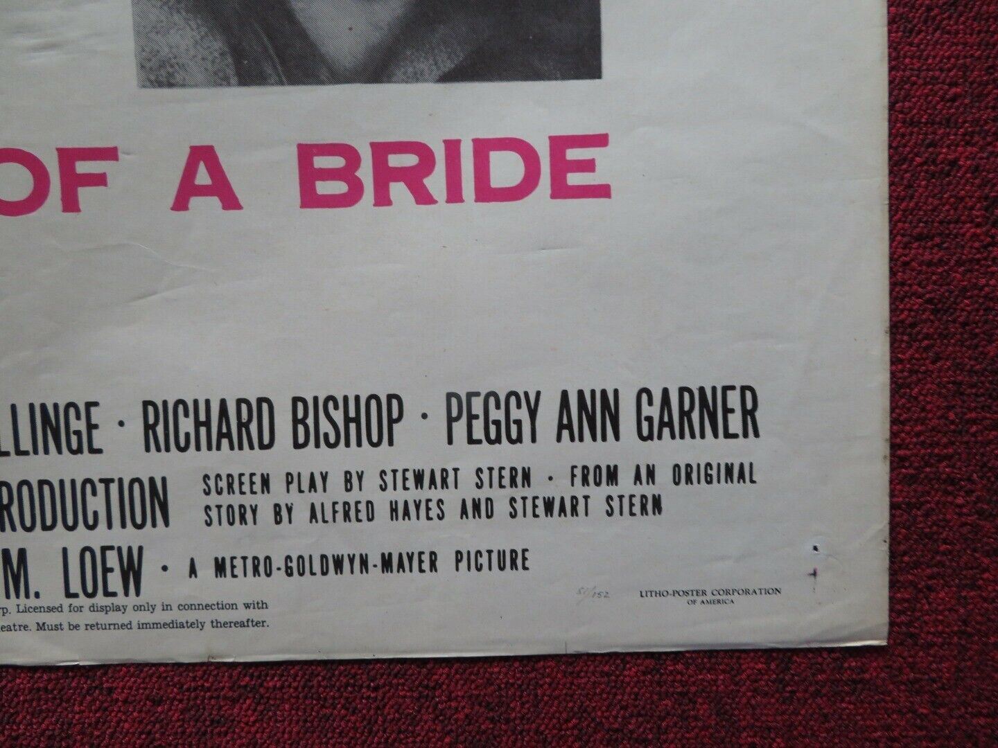 TERASA USA ONE SHEET FOLDED POSTER JOHN ERICSON PIER ANGELI 1951 Movie posters