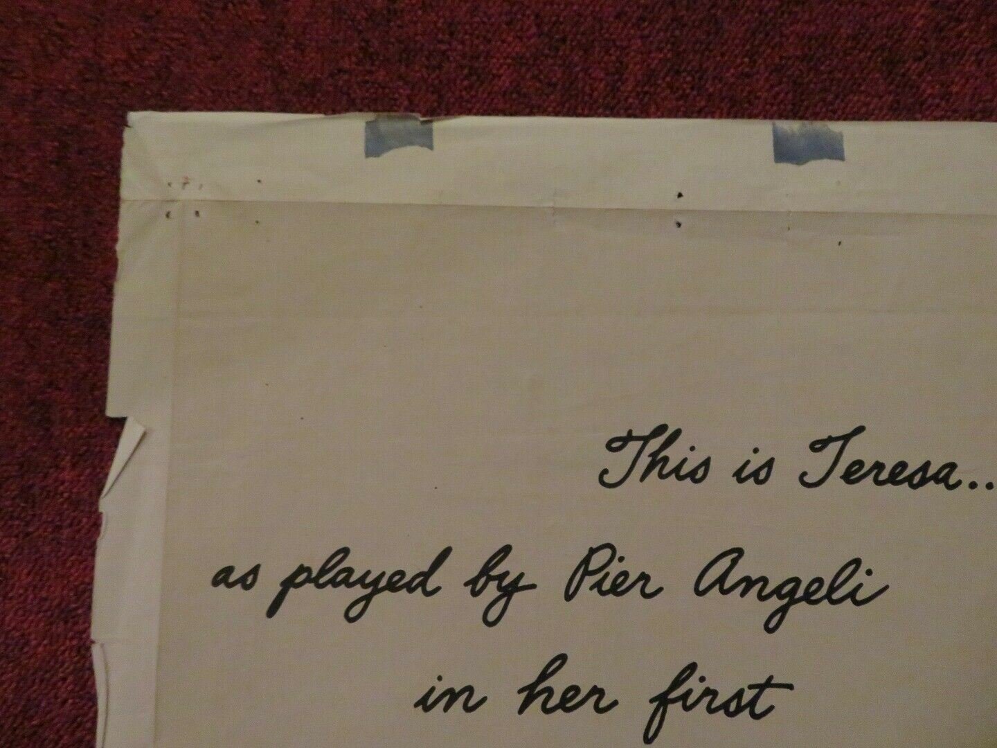 TERESA FOLDED US ONE SHEET POSTER PIER ANGELI JOHN ERICSON 1951 - Rendezvous Cinema