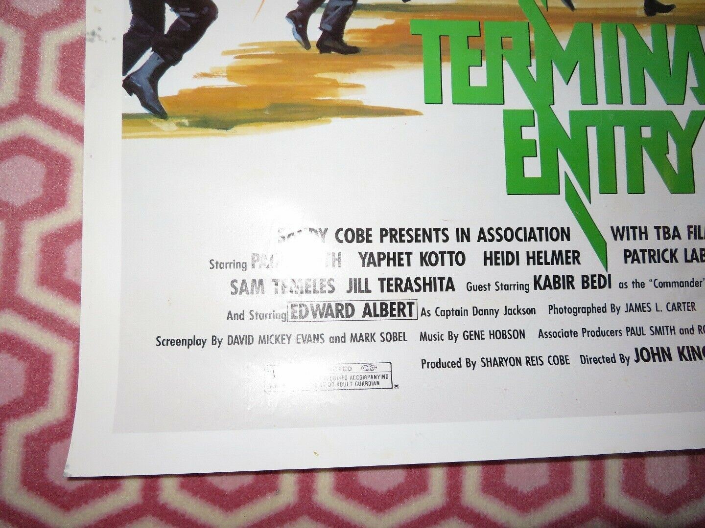TERMINAL ENTRY US ONE SHEET ROLLED POSTER PAUL SMITH HEIDI HELMER '87 Movie posters