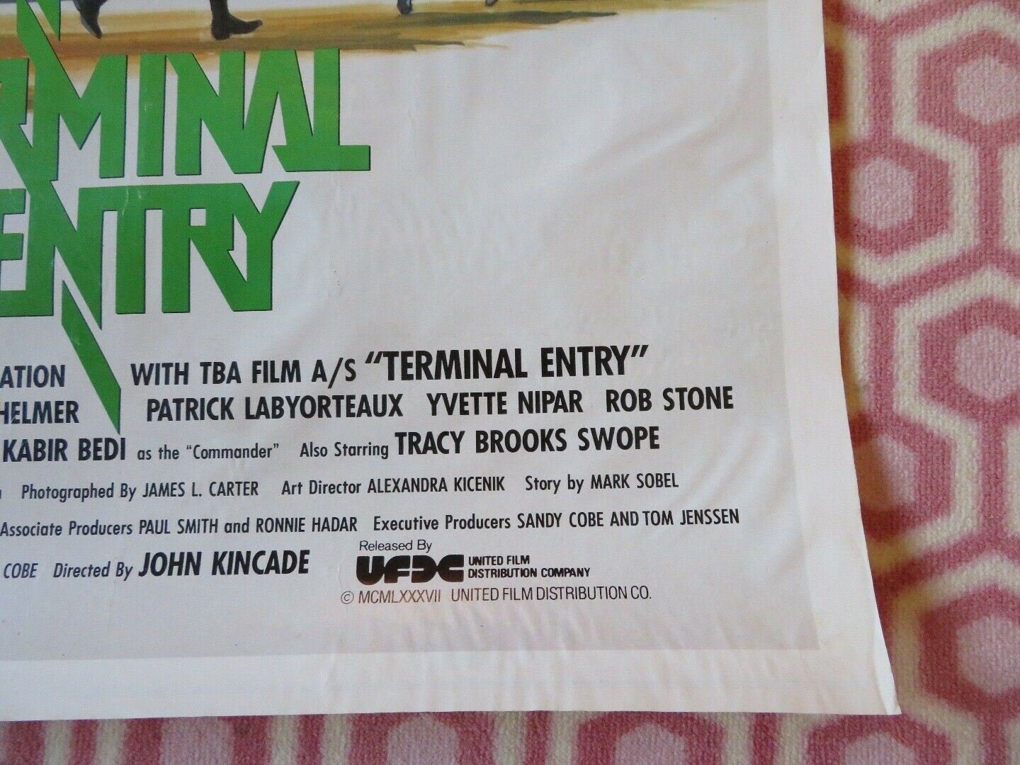 TERMINAL ENTRY US ONE SHEET ROLLED POSTER PAUL SMITH HEIDI HELMER '87 Movie posters