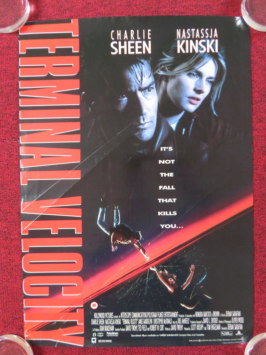 TERMINAL VELOCITY VHS POSTER CHARLIE SHEEN NASTASSJA KINSKI 1994 Rendezvous Cinema Movie posters