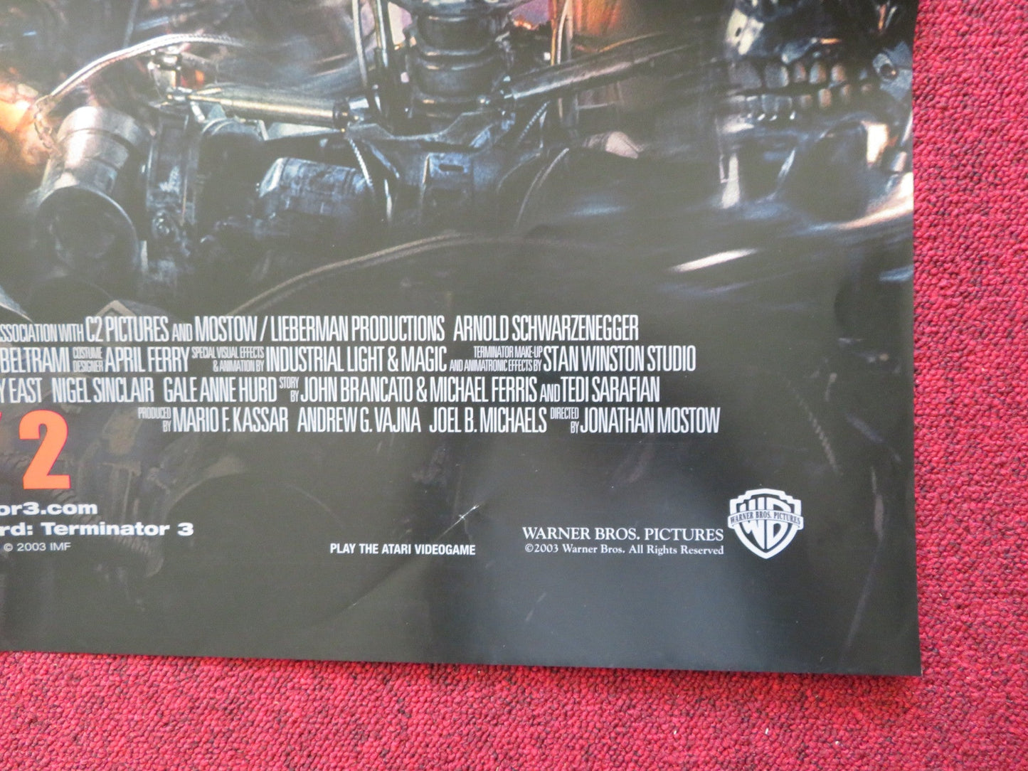 TERMINATOR 3:RISE OF THE MACHINES FOLDED US ONE SHEET POSTER SCHWARZENEGGER 2003 Rendezvous Cinema Movie posters