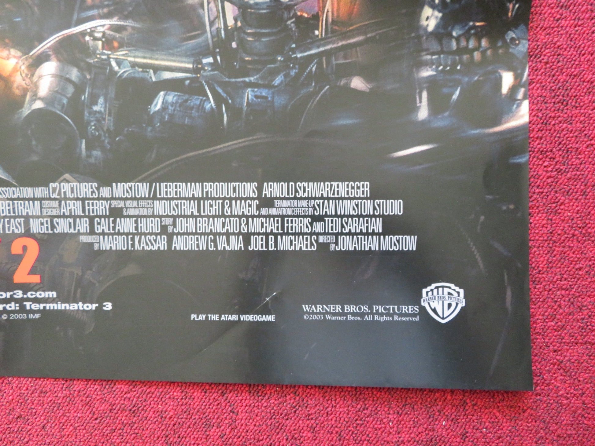 TERMINATOR 3:RISE OF THE MACHINES FOLDED US ONE SHEET POSTER SCHWARZENEGGER 2003 Rendezvous Cinema Movie posters