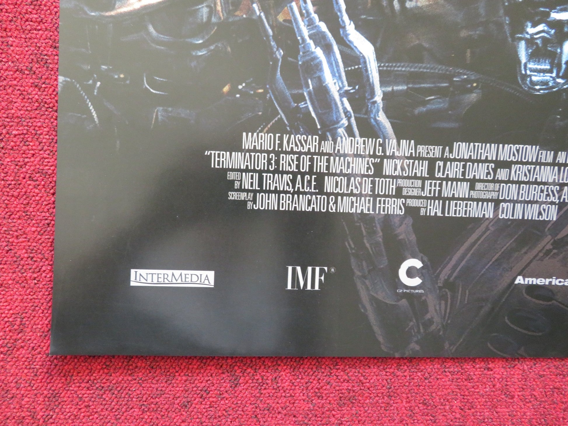 TERMINATOR 3:RISE OF THE MACHINES FOLDED US ONE SHEET POSTER SCHWARZENEGGER 2003 Rendezvous Cinema Movie posters