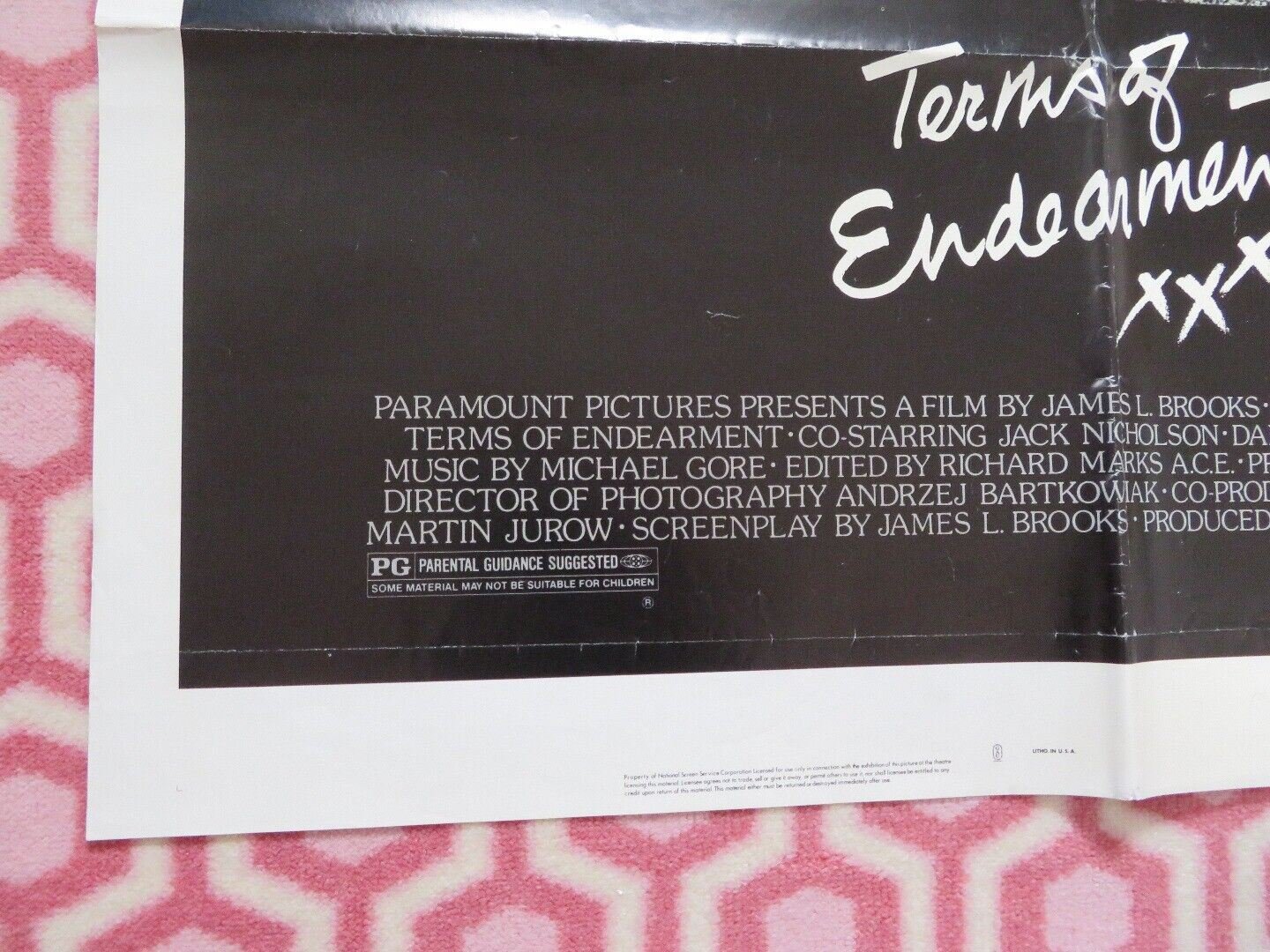 TERMS OF ENDEARMENT US ONE SHEET POSTER JACK NICHOLSON 1983 Rendezvous Cinema Movie posters