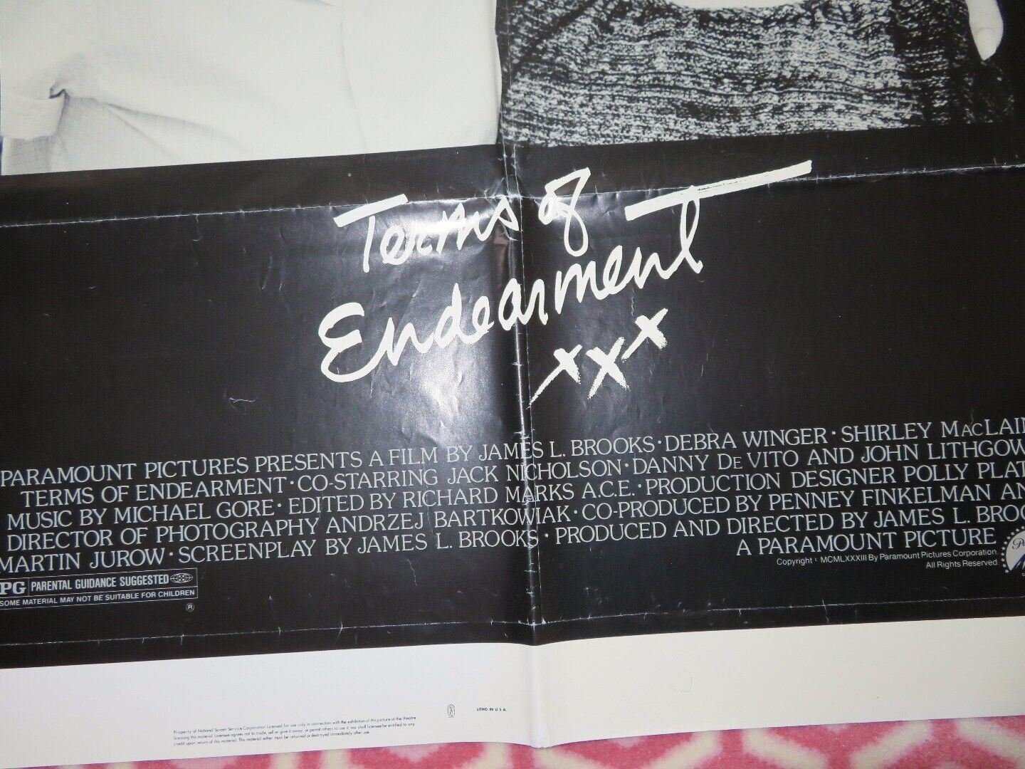 TERMS OF ENDEARMENT US ONE SHEET POSTER JACK NICHOLSON 1983 Rendezvous Cinema Movie posters