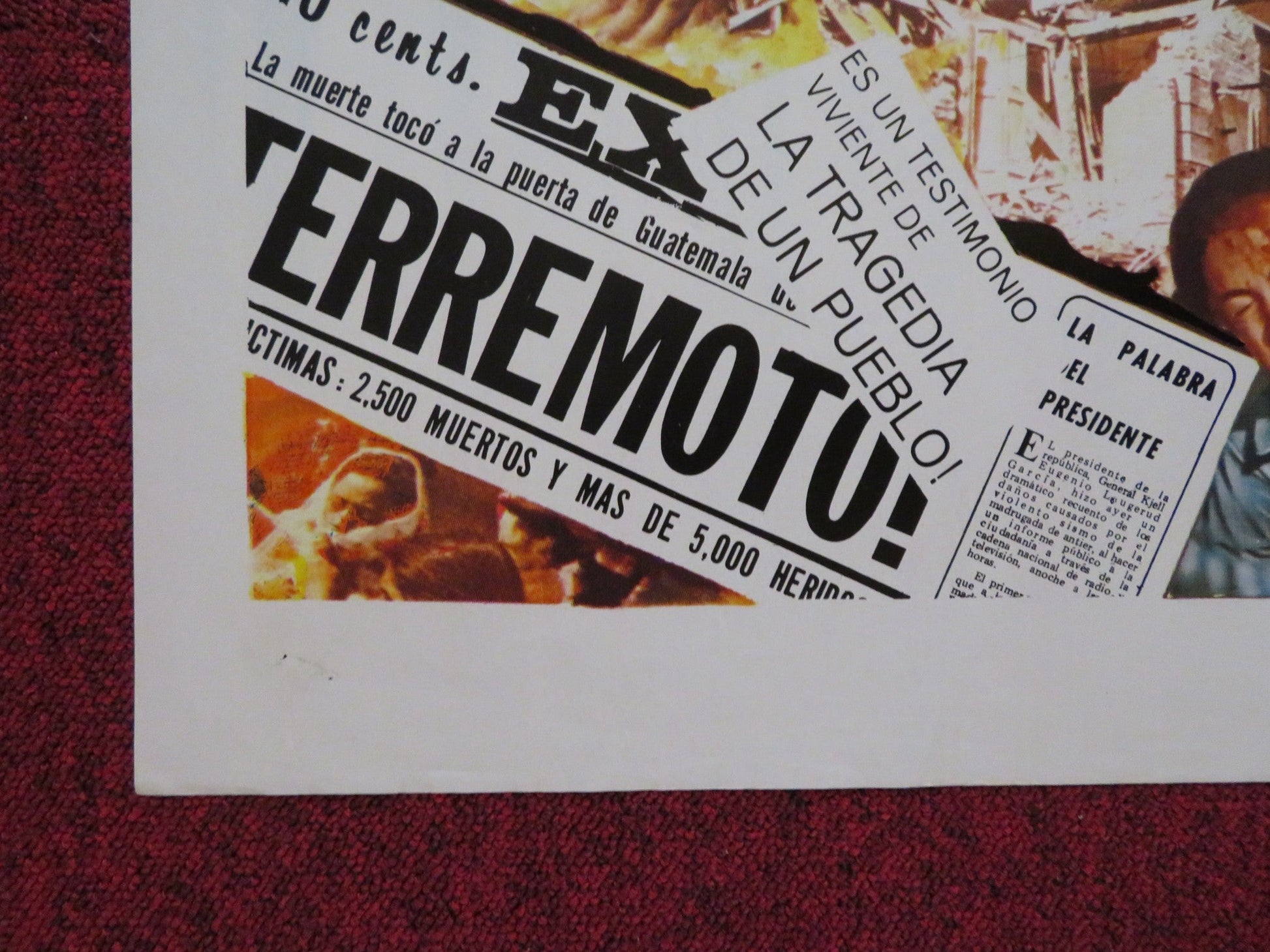 TERREMOTO EN GUATEMALA ARGENTINIAN POSTER NORMA LAZARENO LEONARDO MORAN 1978 Rendezvous Cinema Movie posters