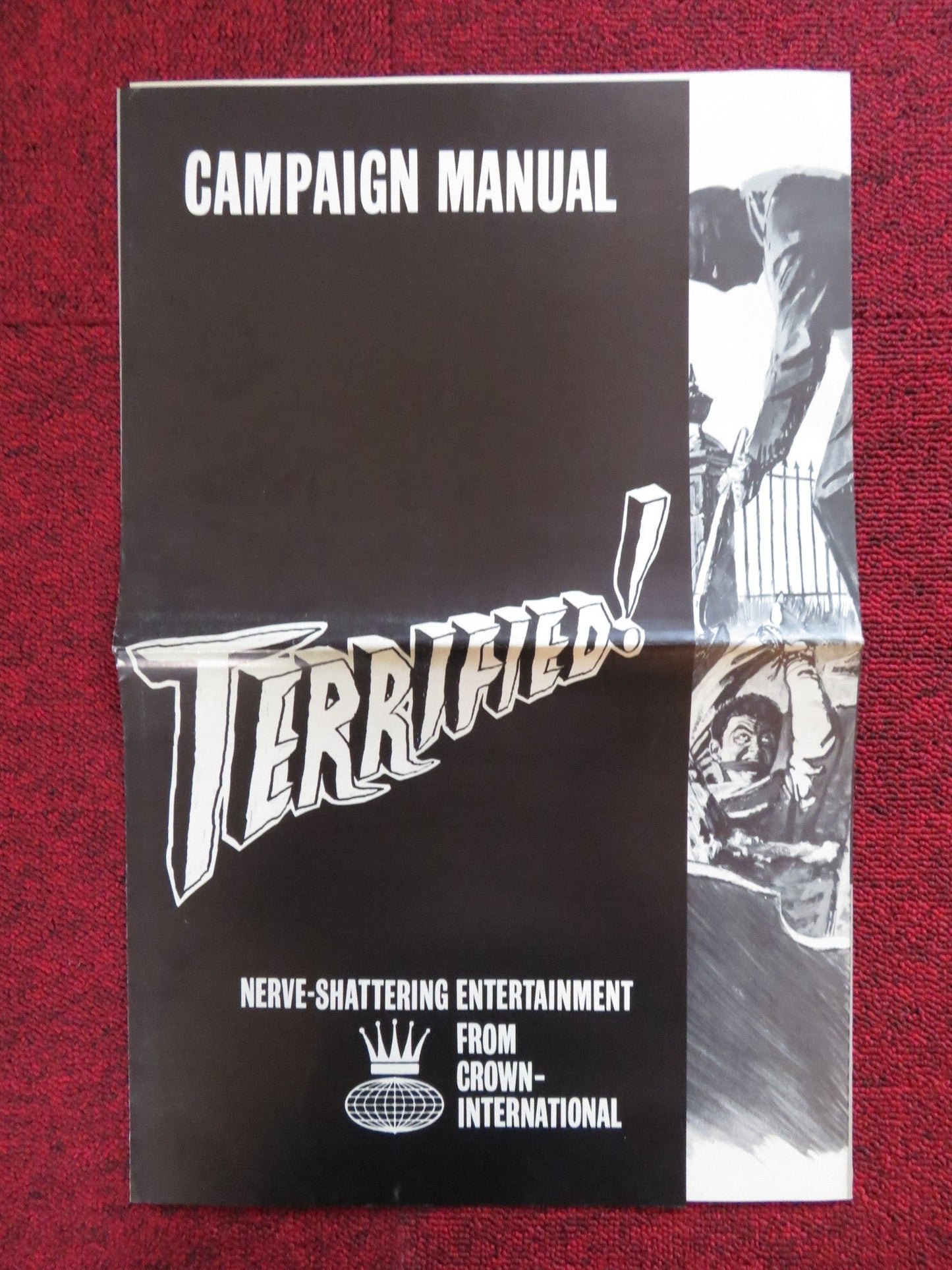 TERRIFIED! UNCUT CROWN INTERNATIONAL FOLDED PRESS BOOK LAUREN DREXEL 1963 Rendezvous Cinema Movie posters