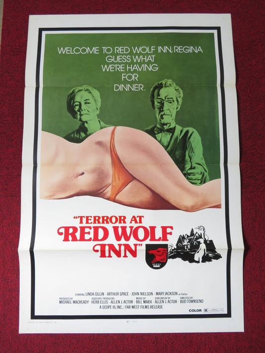 TERROR AT RED WOLF INN US TRI FOLDED ONE SHEET ROLLED POSTER LINDA GILLEN 1972 Rendezvous Cinema Movie posters