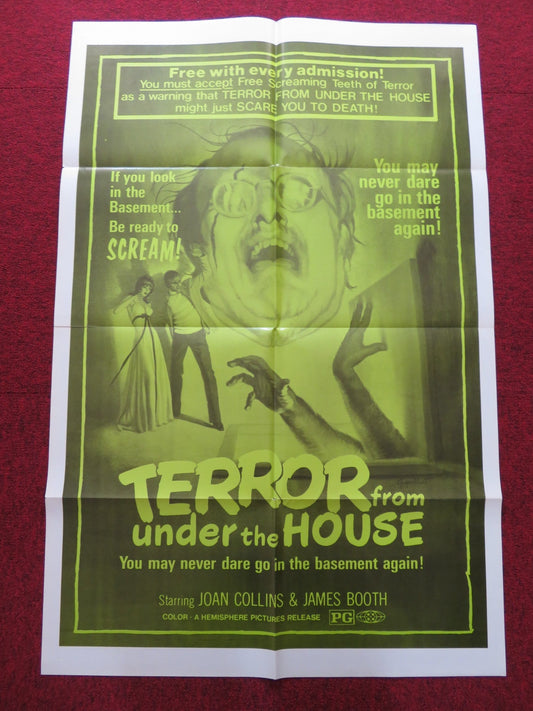 TERROR FROM UNDER THE HOUSE FOLDED US ONE SHEET POSTER JOAN COLLINS 1971 Rendezvous Cinema Movie posters