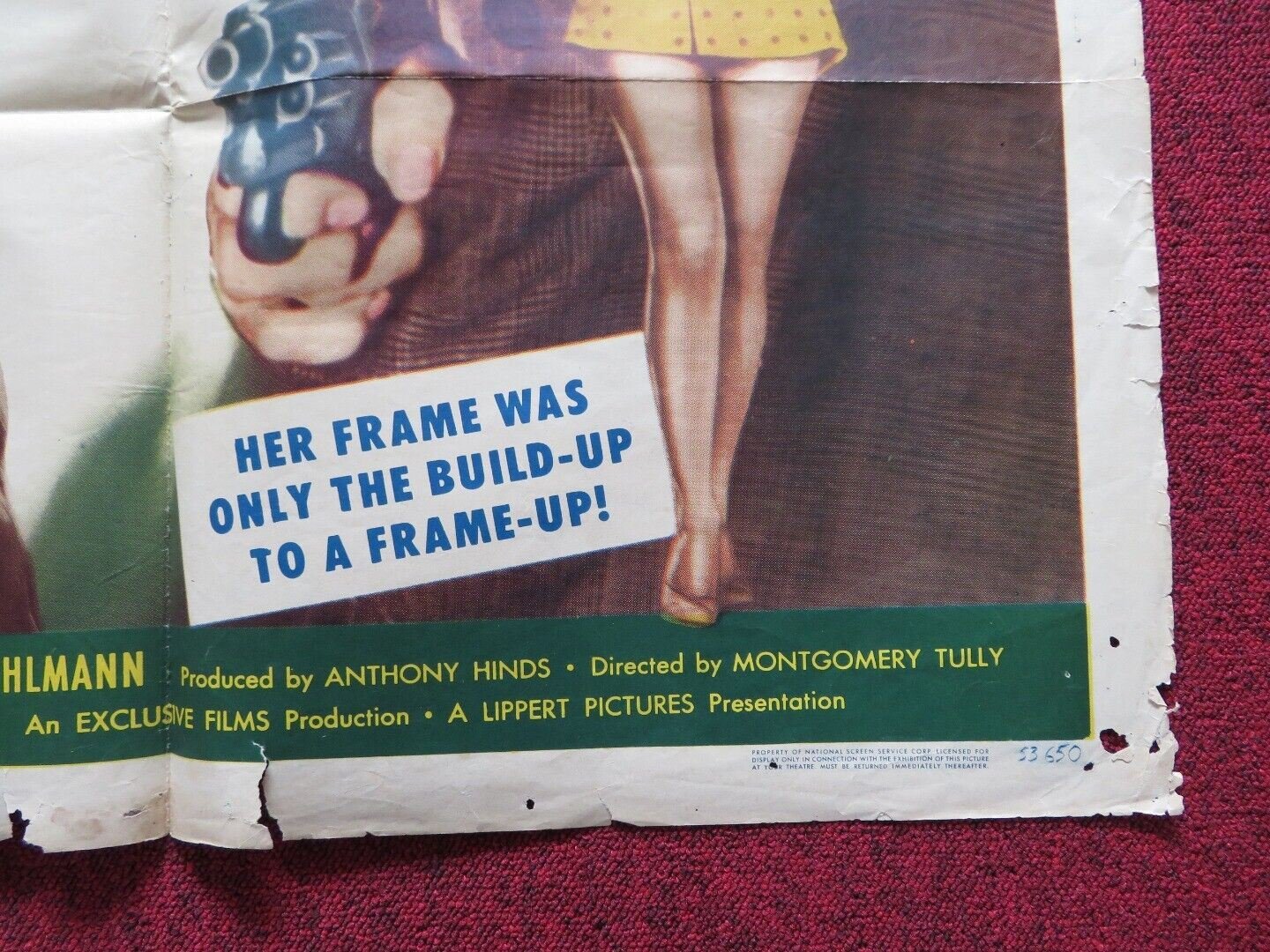 TERROR STREET FOLDED US ONE SHEET POSTER DAN DURYEA ELSIE ALBIIN - Rendezvous Cinema