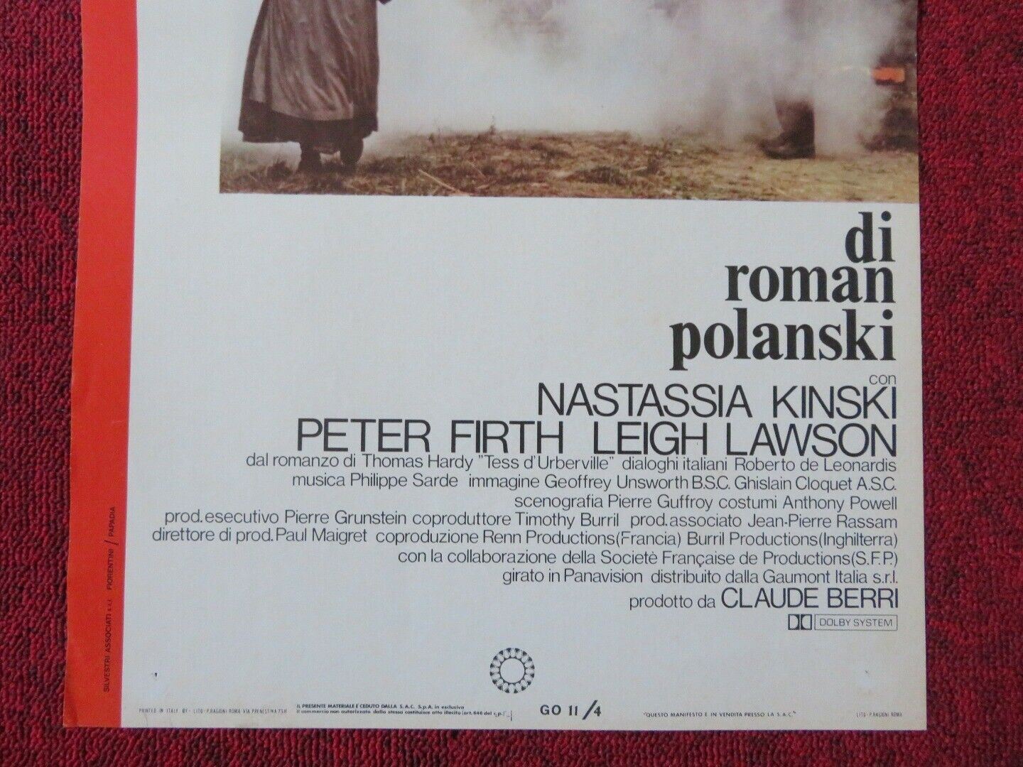 TESS ITALIAN LOCANDINA (27.5"x12.5") POSTER NASTASSIA KINSKI ROMAN POLANSKI 1979 Movie posters