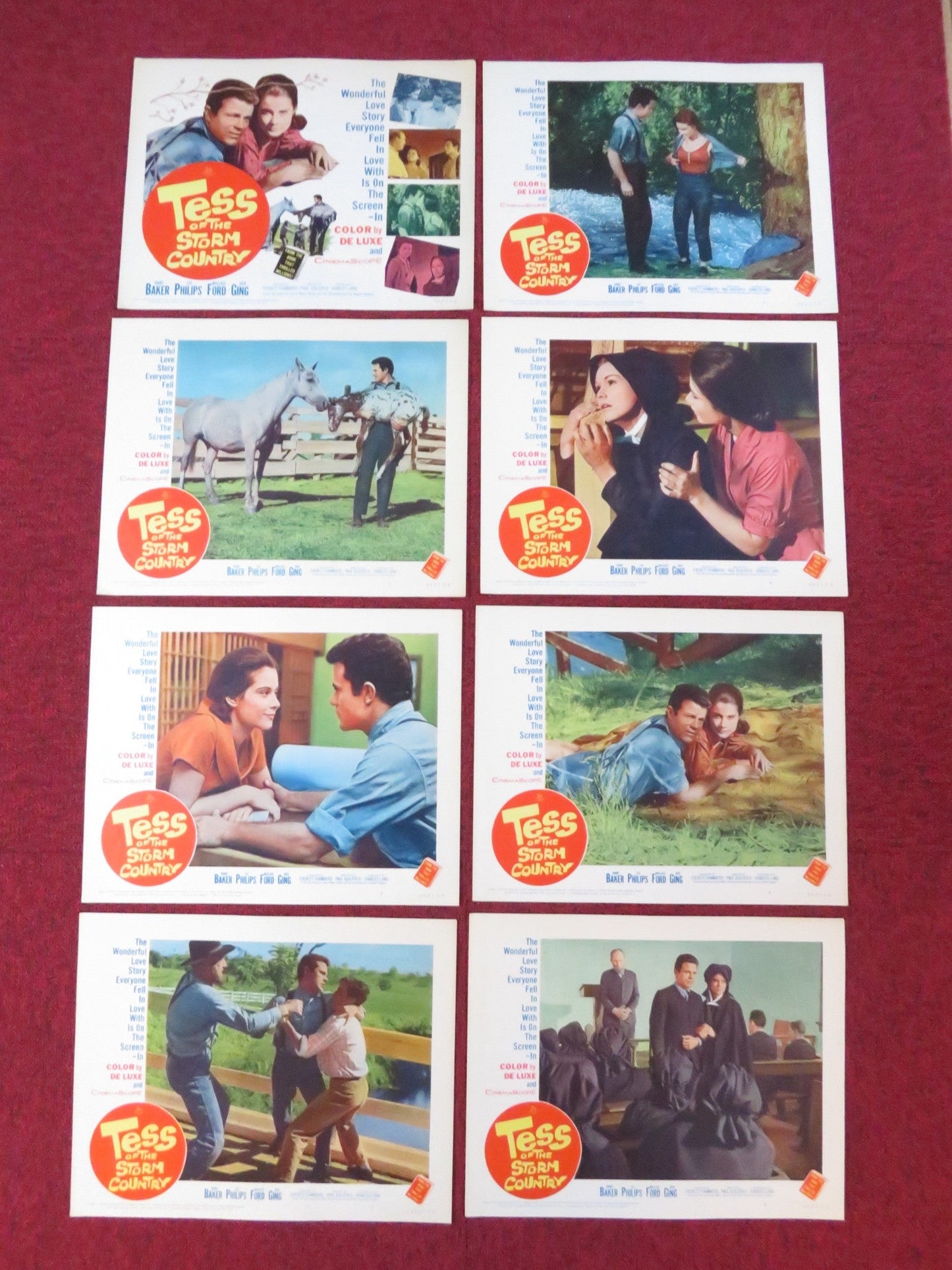 TESS OF THE STORM COUNTRY US LOBBY CARD FULL SET DIANE BAKER LEE PHILIPS 1960 Rendezvous Cinema Movie posters