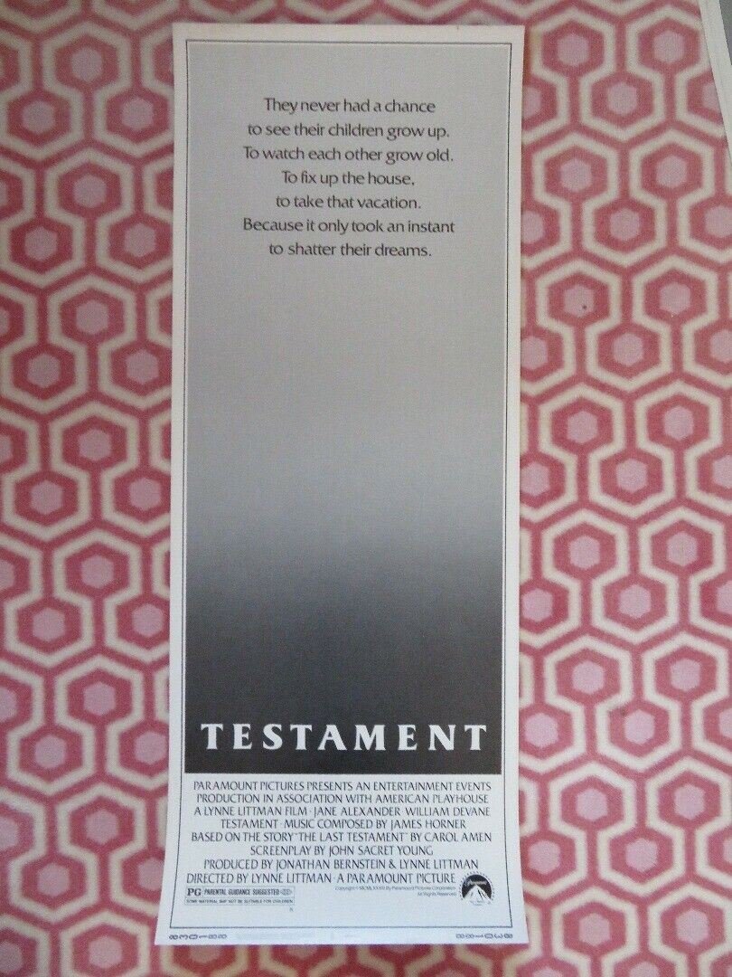 TESTAMENT US INSERT (14"x 36") POSTER JANE ALEXANDER WILLIAM DEVANE 1983 Movie posters