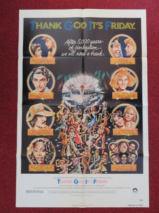THANK GOD IT'S FRIDAY FOLDED US ONE SHEET POSTER VALERIE LANDSBURG 1978 Movie posters