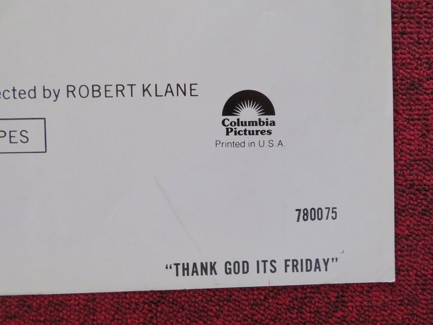 THANK GOD IT'S FRIDAY FOLDED US ONE SHEET POSTER VALERIE LANDSBURG 1978 Movie posters