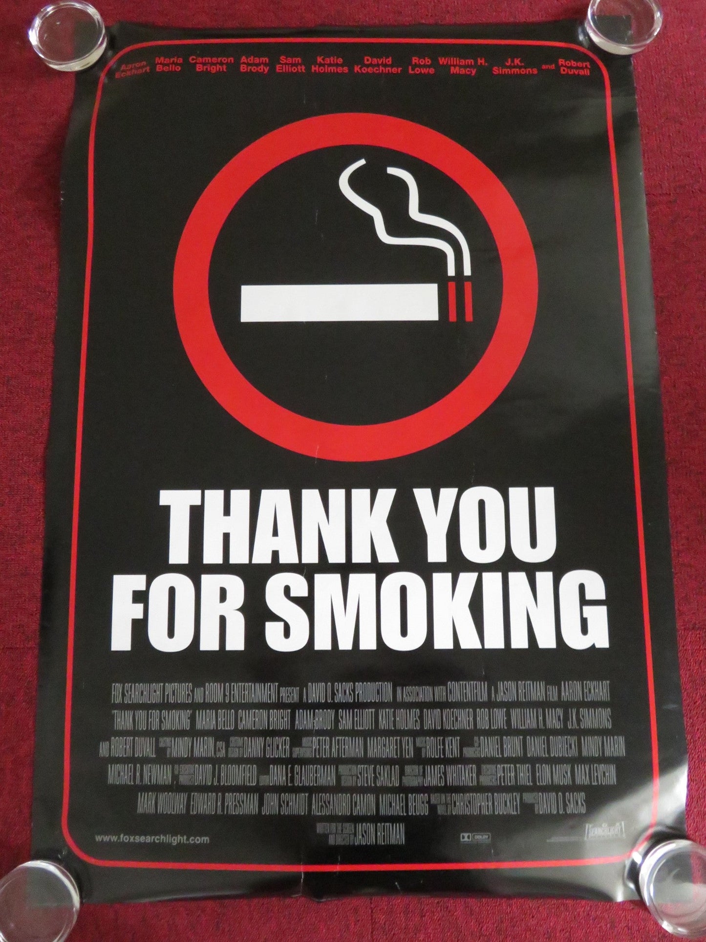 THANK YOU FOR SMOKING US ONE SHEET ROLLED POSTER AARON ECKHART JOAN LUNDEN 2005 Rendezvous Cinema Movie posters