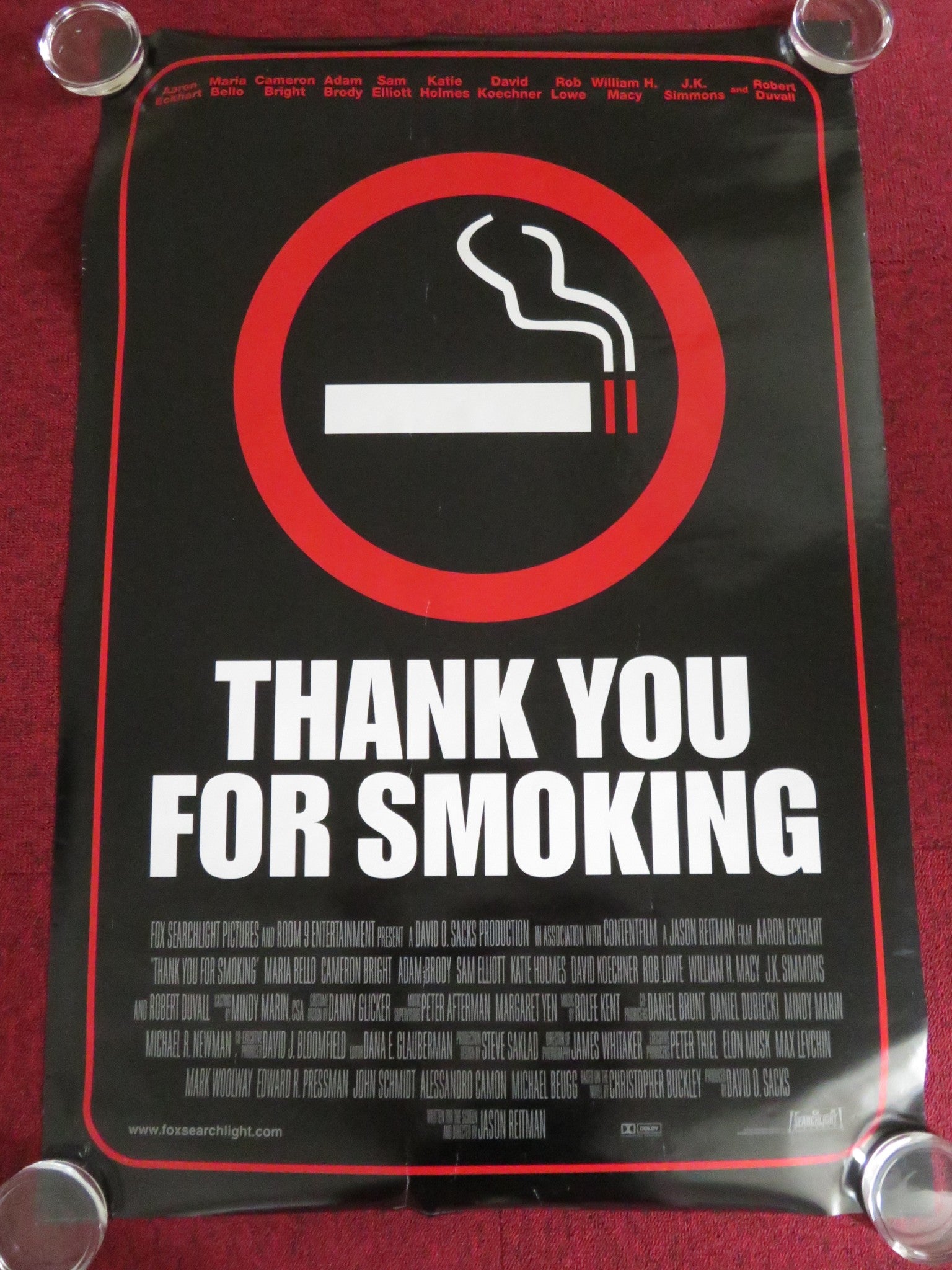 THANK YOU FOR SMOKING US ONE SHEET ROLLED POSTER AARON ECKHART JOAN LUNDEN 2005 Rendezvous Cinema Movie posters