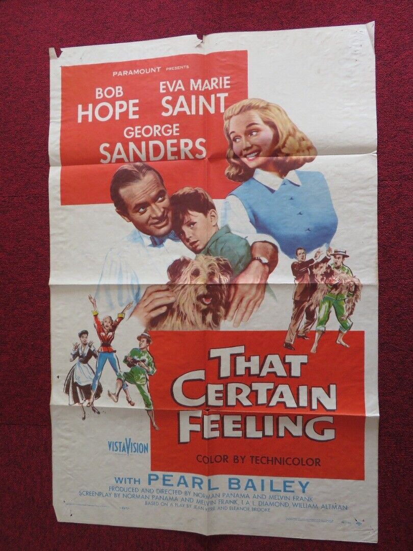 THAT CERTAIN FEELING FOLDED US ONE SHEET POSTER BOB HOPE EVA MARIE SAINT 1956 Movie posters