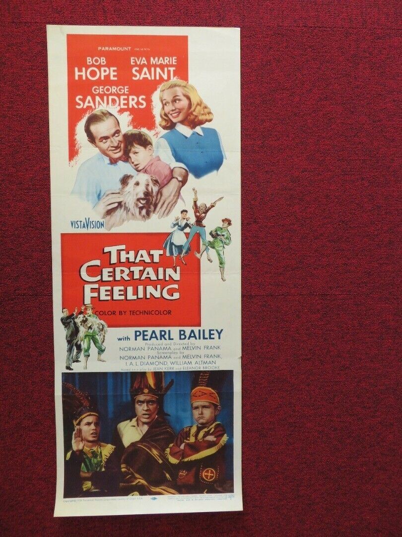 THAT CERTAIN FEELING US INSERT (14"x 36") POSTER BOB HOPE EVA MARIE SAINT 1956 Movie posters