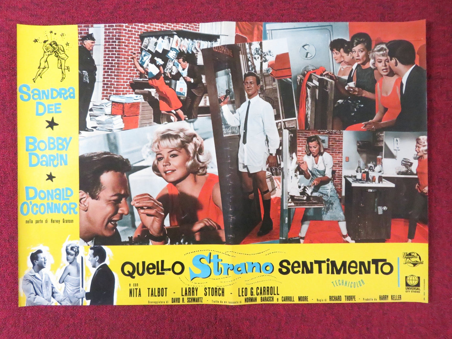 THAT FUNNY FEELING - H ITALIAN FOTOBUSTA POSTER SANDRA DEE BOBBY DARIN 1965 Rendezvous Cinema Movie posters