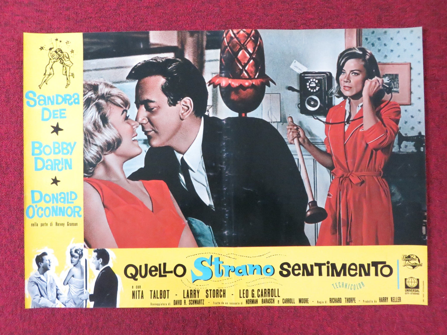 THAT FUNNY FEELING - I ITALIAN FOTOBUSTA POSTER SANDRA DEE BOBBY DARIN 1965 Rendezvous Cinema Movie posters