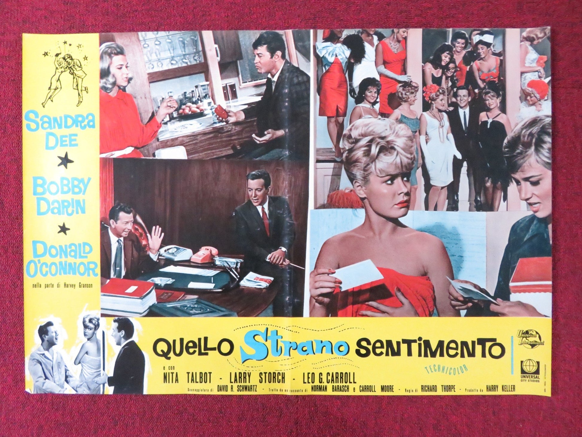 THAT FUNNY FEELING - J ITALIAN FOTOBUSTA POSTER SANDRA DEE BOBBY DARIN 1965 Rendezvous Cinema Movie posters