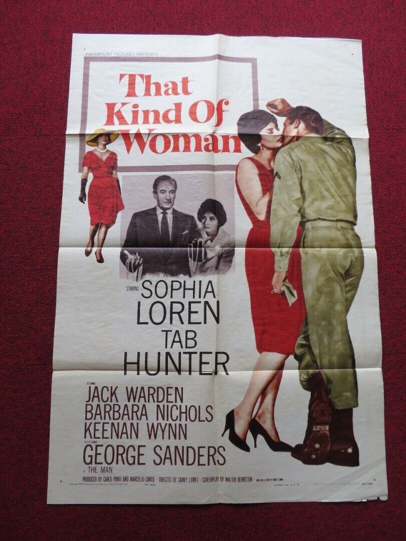 THAT KIND OF WOMAN FOLDED US ONE SHEET POSTER SOPHIA LOREN TAB HUNTER 1959 - Rendezvous Cinema